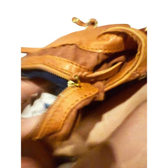 SANCIA THE BABYLON COGNAC BAR SUEDE LEATHER SADDLE BAG - Picture 8 of 11